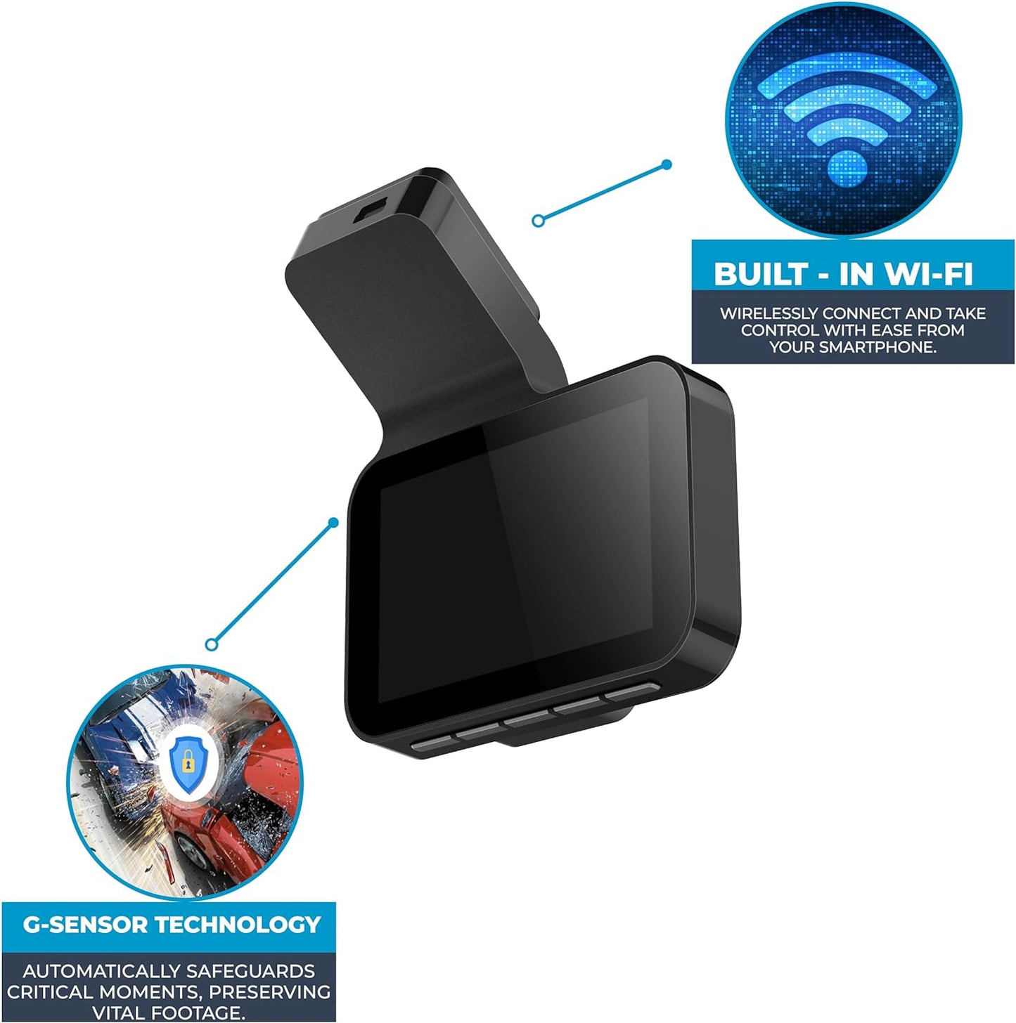 P1 Autocare DASHCAM Super HD - Front & Rear recording - 170-degree angle- HDR 3.0 inch LCD display