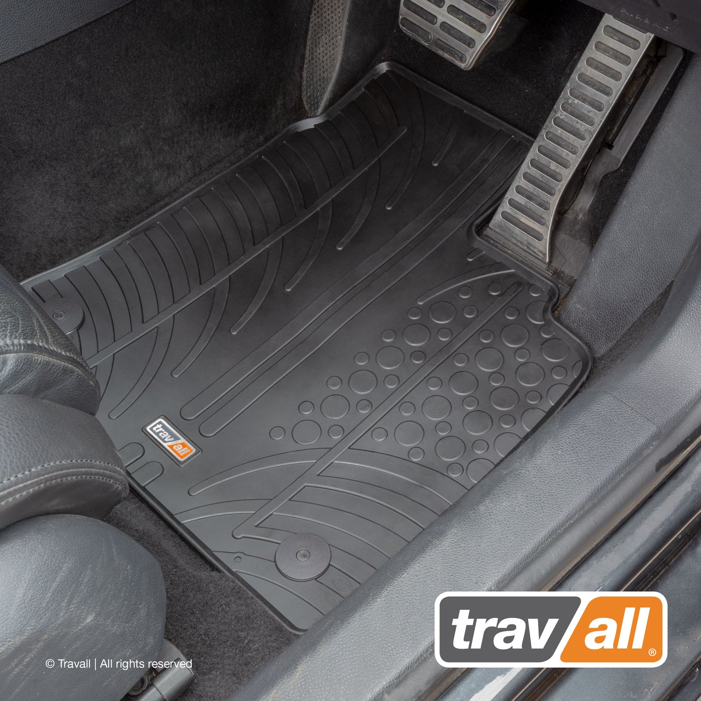 VW VOLKSWAGEN GOLF and JETTA 2003 to 2012 & VW SCIROCCO 2008 to 2018 Rubber Car Mat Set (4 Mats) suitable for VW round foot well fixing points