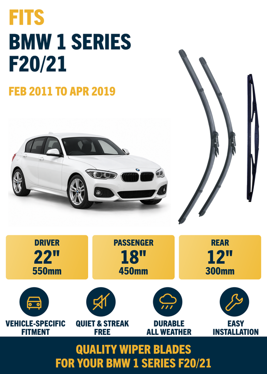 BMW 1 Series F20/21 Hatchback wiper blade overview
