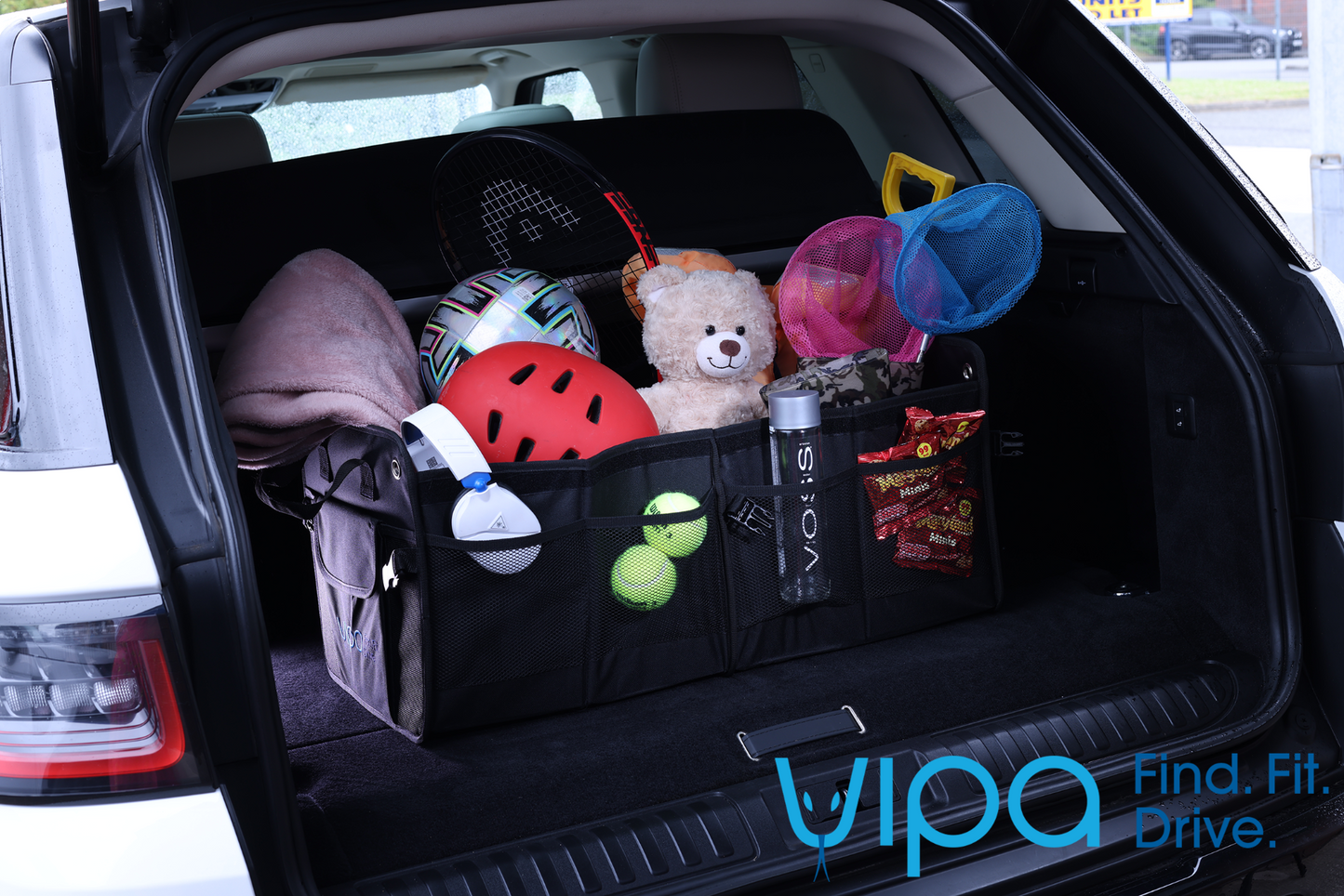 Large Universal Boot Organizer: Large Storage Capacity, Multiple Compartments. Durable & Washable Fabric. 10 Outer Pockets & Velcro Lid.