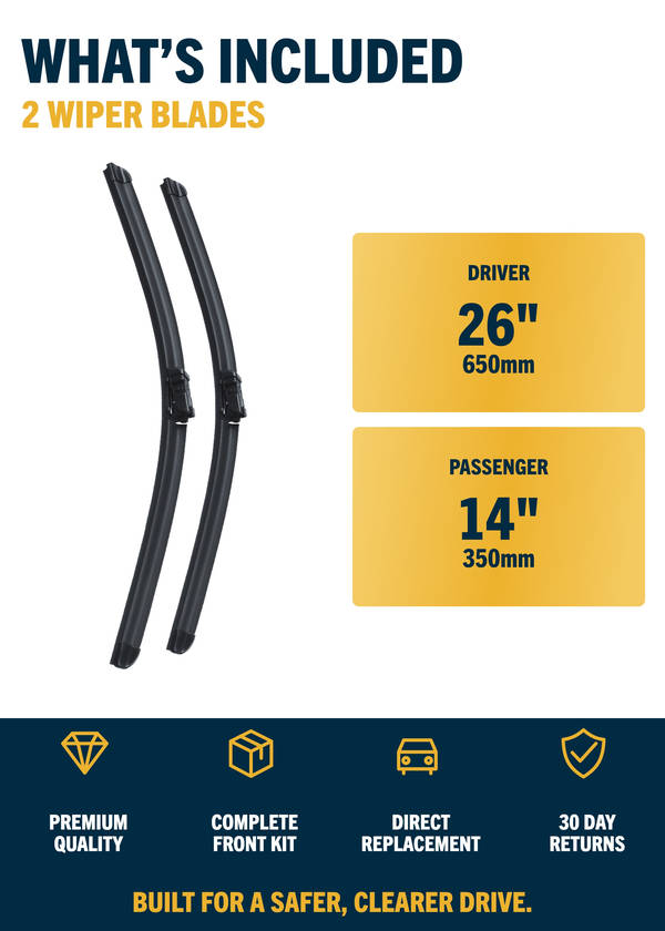 Vauxhall Mokka / Mokka X SUV - Included wiper blades and sizes