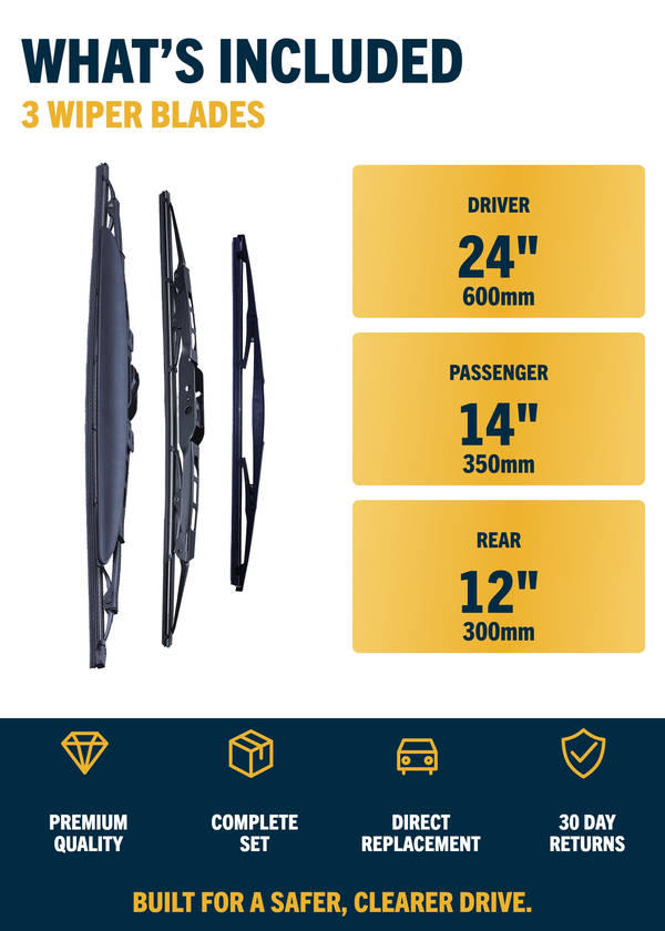 Nissan Note E11 MPV - Included wiper blades and sizes