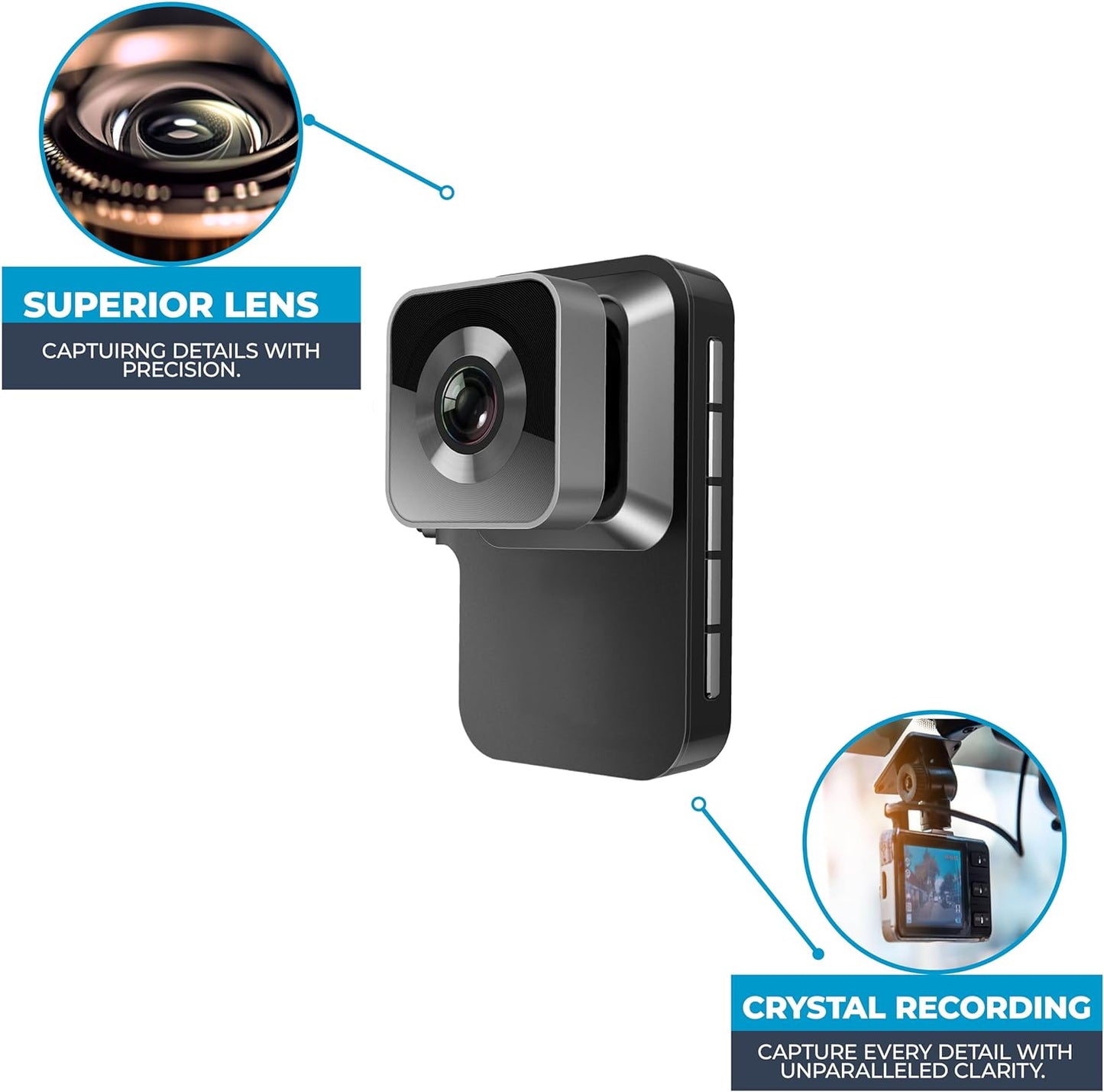 P1 Autocare DASHCAM Super HD - Front & Rear recording - 170-degree angle- HDR 3.0 inch LCD display