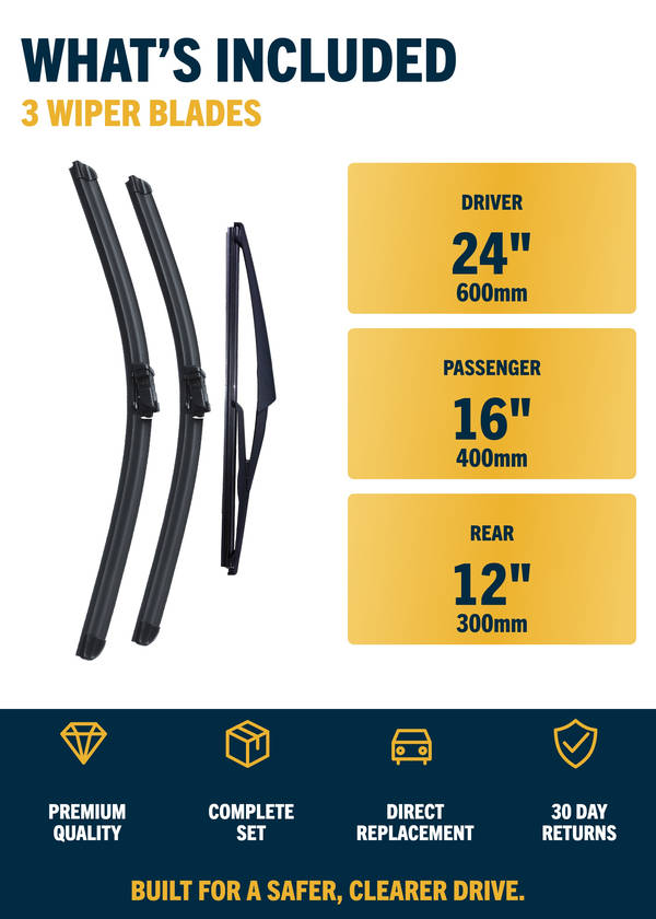 Peugeot 2008 Estate - Included wiper blades and sizes