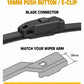 Skoda Yeti SUV - Wiper connector and arm fitting illustration - 19MM PUSH BUTTON / E-CLIP