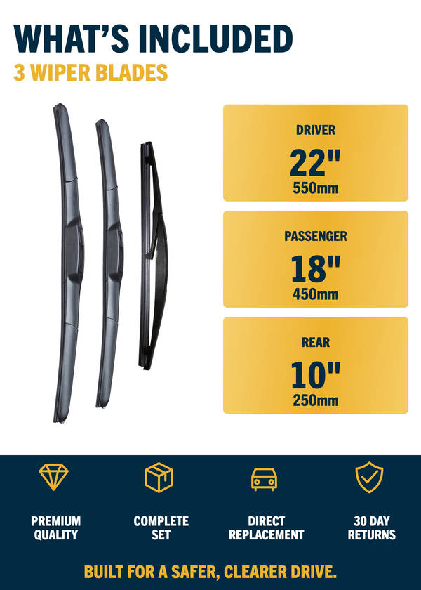 Mazda CX-3 SUV - Included wiper blades and sizes
