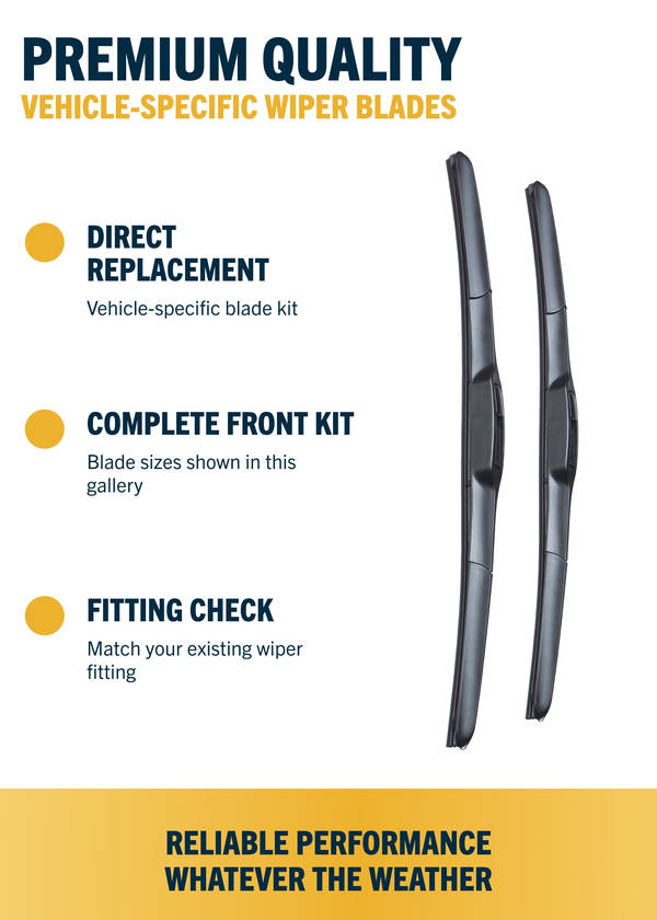 Hyundai Kona SUV - Wiper blade construction and fitting information