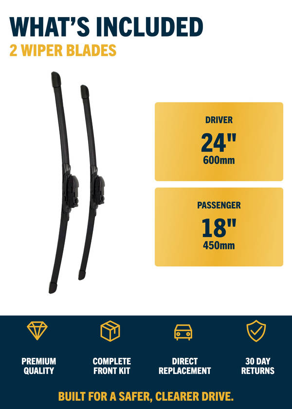 Mazda CX-5 SUV - Included wiper blades and sizes