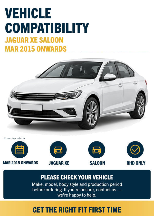 Jaguar XE Saloon - Vehicle compatibility with generic white vehicle illustration