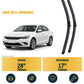 Jaguar XE Saloon - Wiper blade overview with generic white vehicle illustration