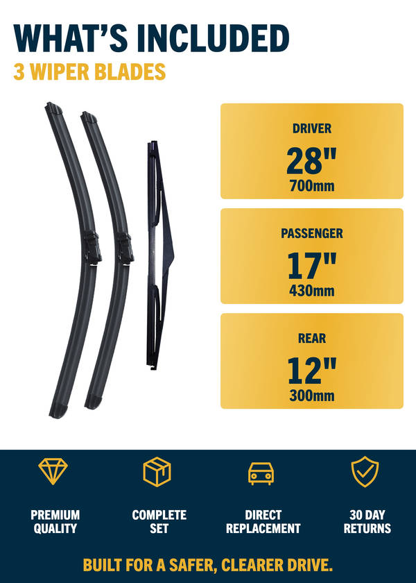 Vauxhall Grandland X SUV - Included wiper blades and sizes