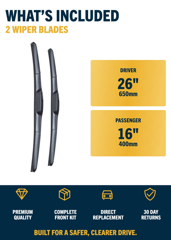 Kia Sportage SUV - Included wiper blades and sizes