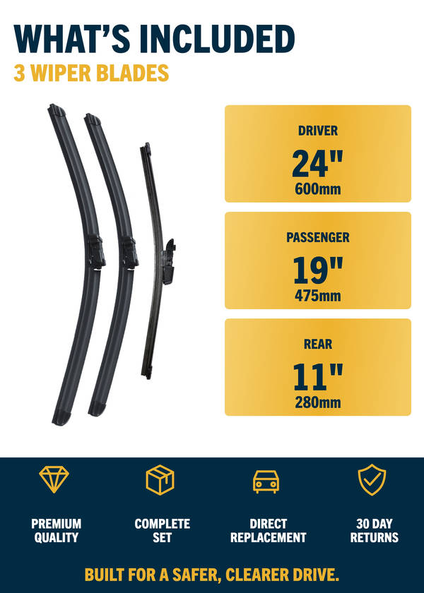 Skoda Yeti SUV - Included wiper blades and sizes
