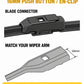 Skoda Fabia Hatchback - Wiper connector and arm fitting illustration - 16MM PUSH BUTTON / EN-CLIP
