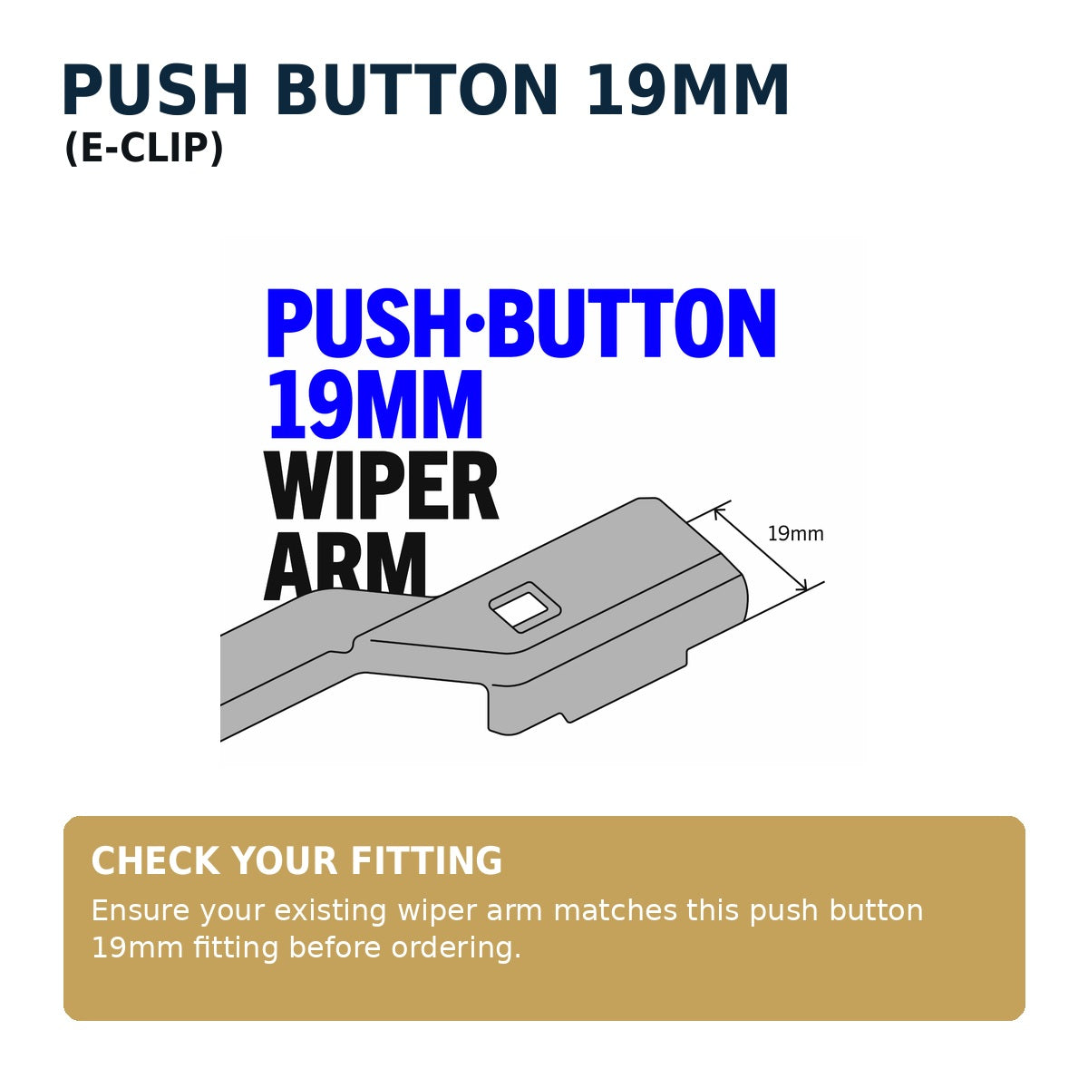 FORD FIESTA MK7 Hatchback PUSH BUTTON 19MM / E-CLIP wiper fitting