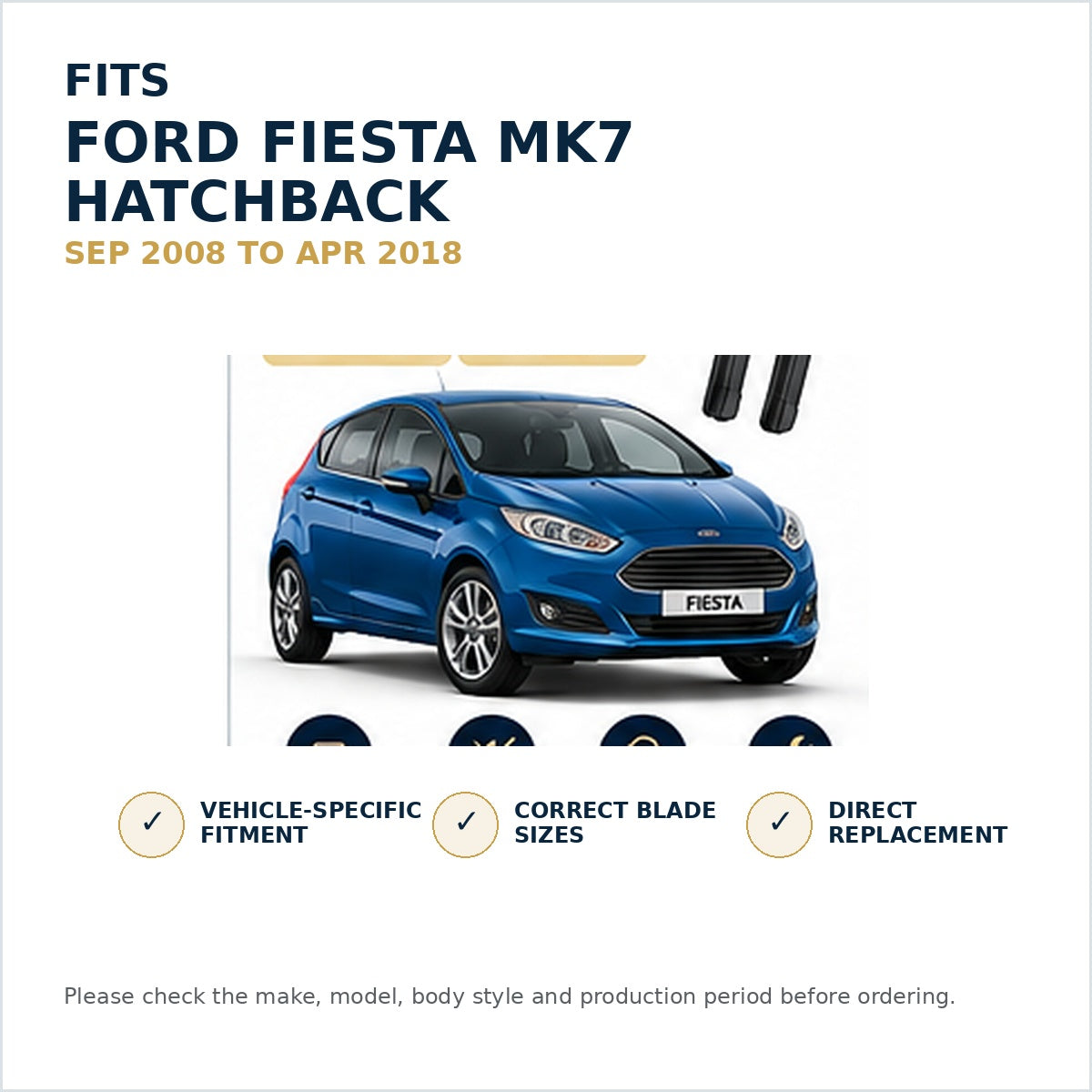 FORD FIESTA MK7 Hatchback vehicle fitment and production years