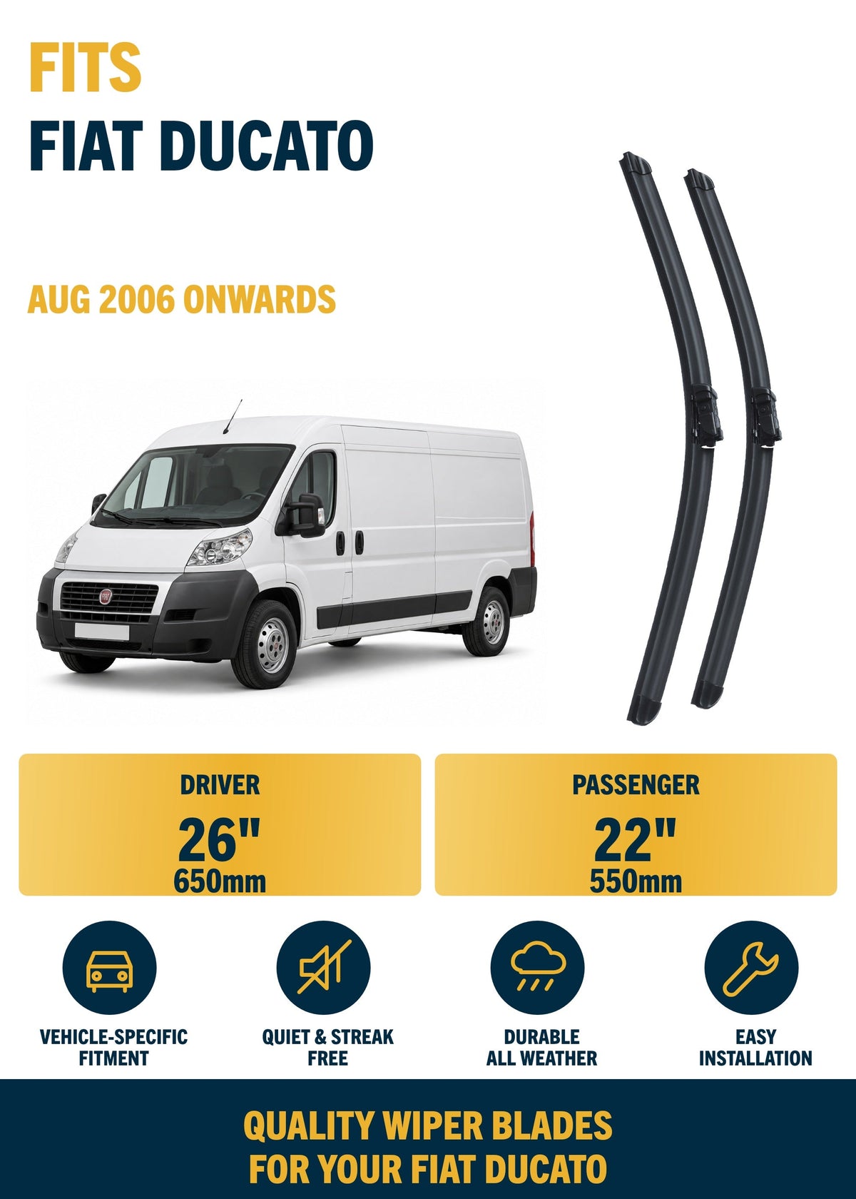 Fiat Ducato Van wiper blade overview