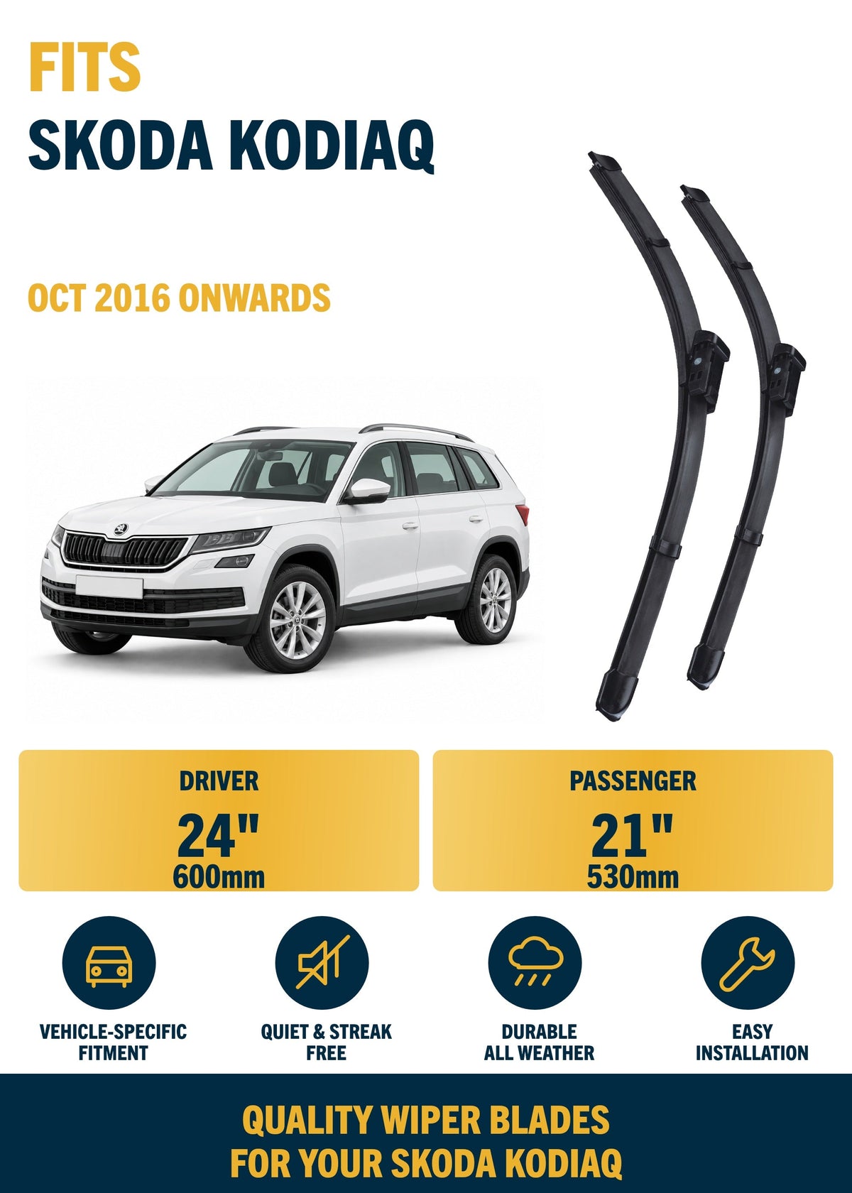 Skoda Kodiaq SUV wiper blade overview