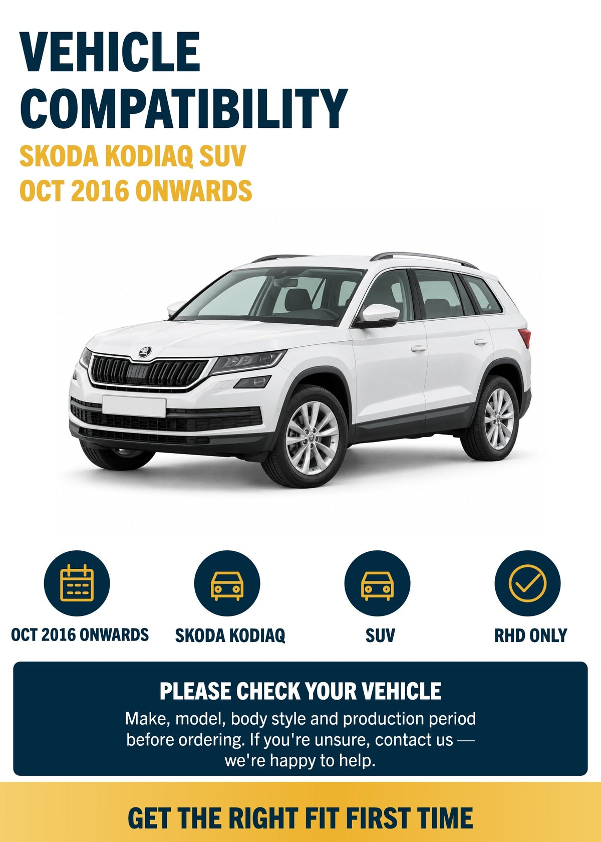 Skoda Kodiaq SUV Oct 2016 onwards compatibility