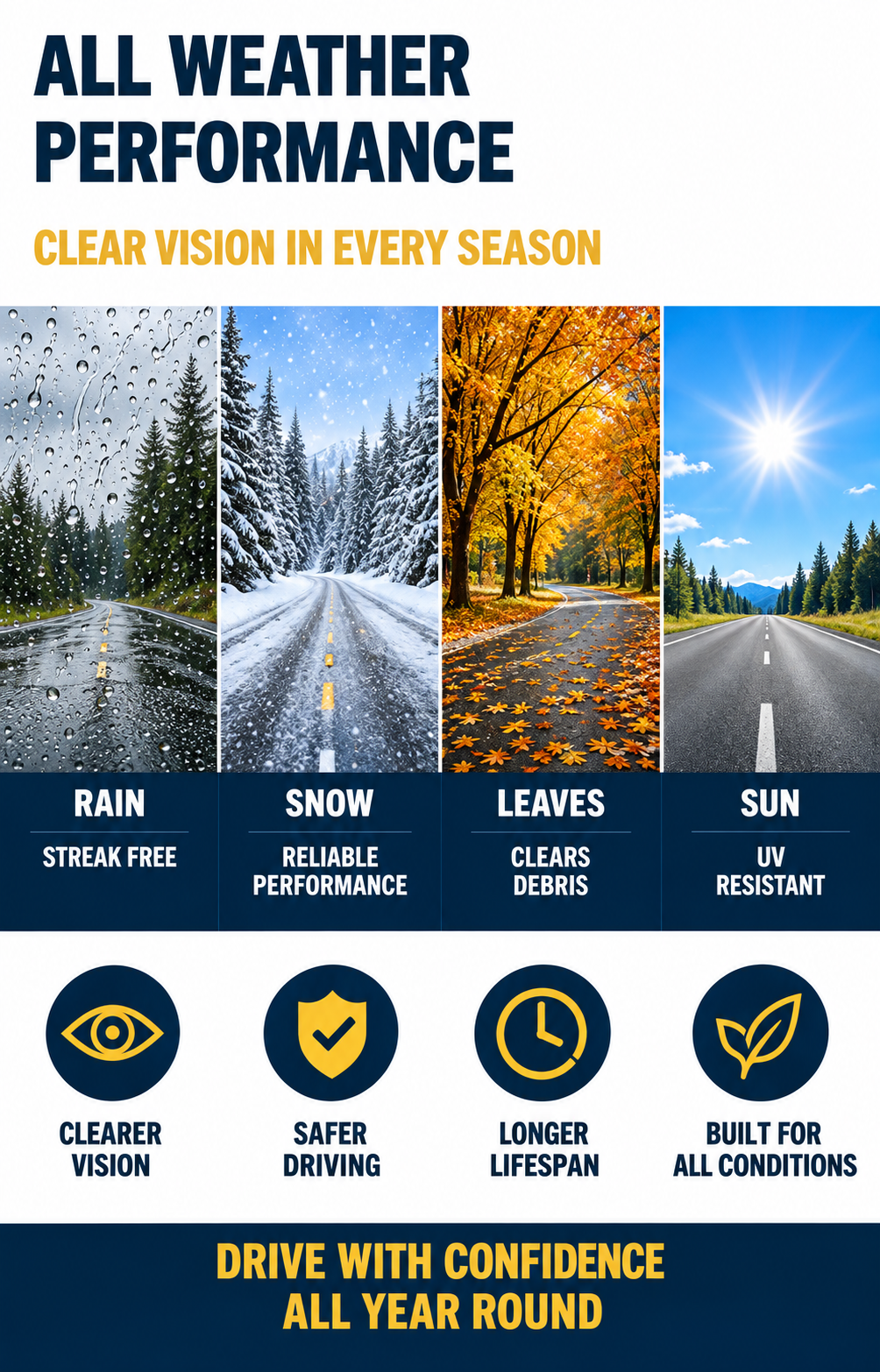 Wiper blades for wet weather