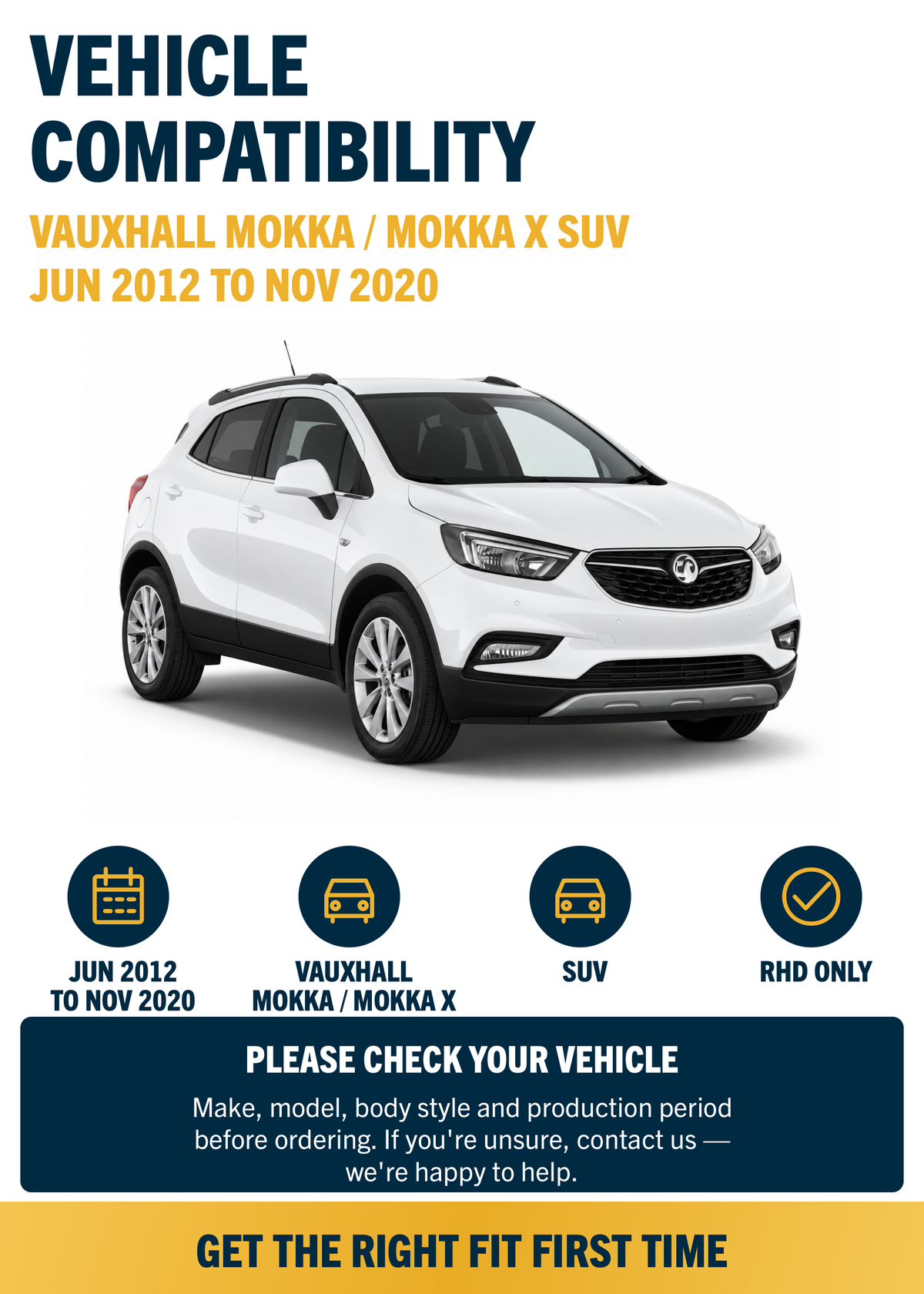 Vauxhall Mokka / Mokka X SUV Jun 2012 to Nov 2020 compatibility