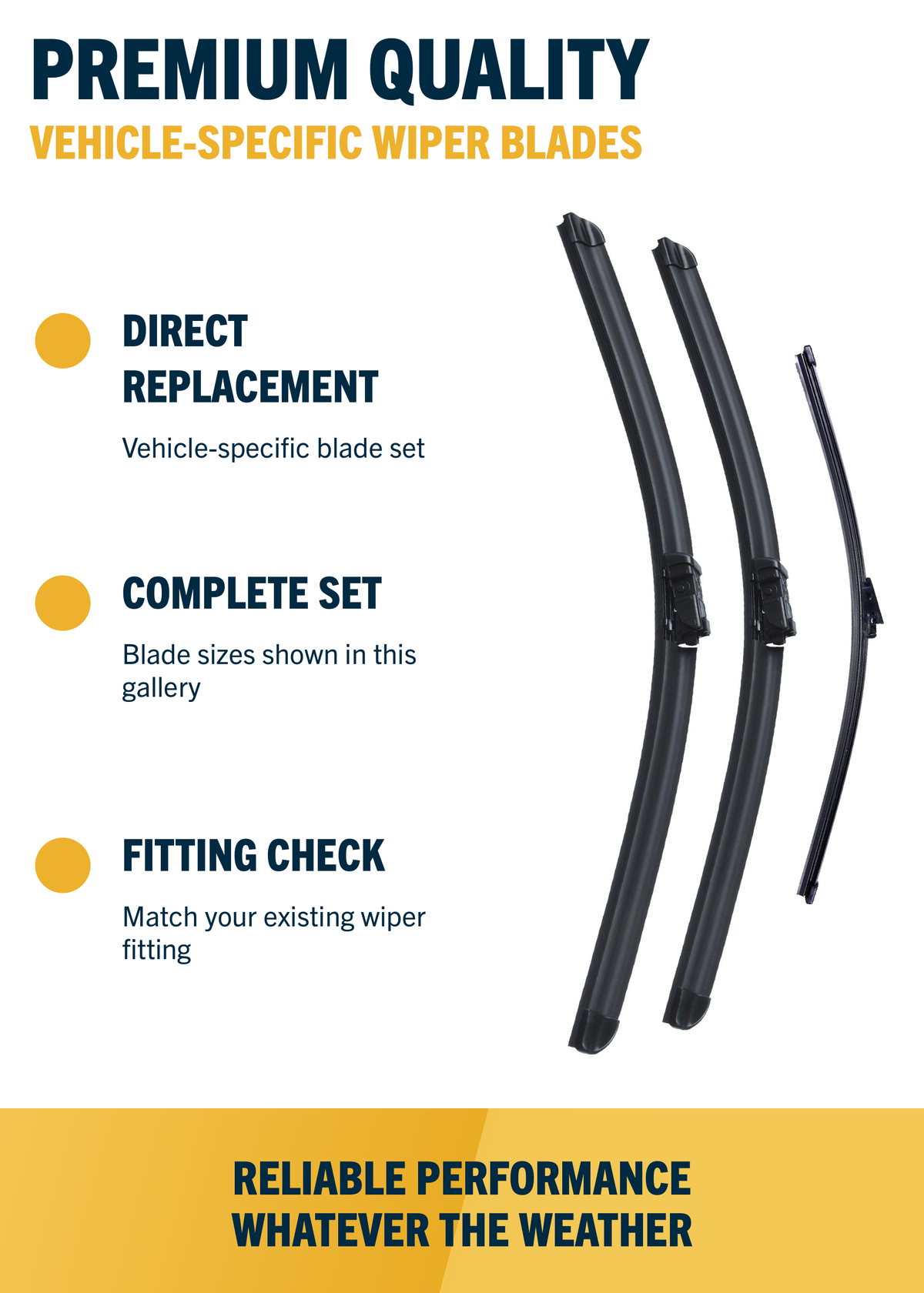 Direct-fit wiper blade construction