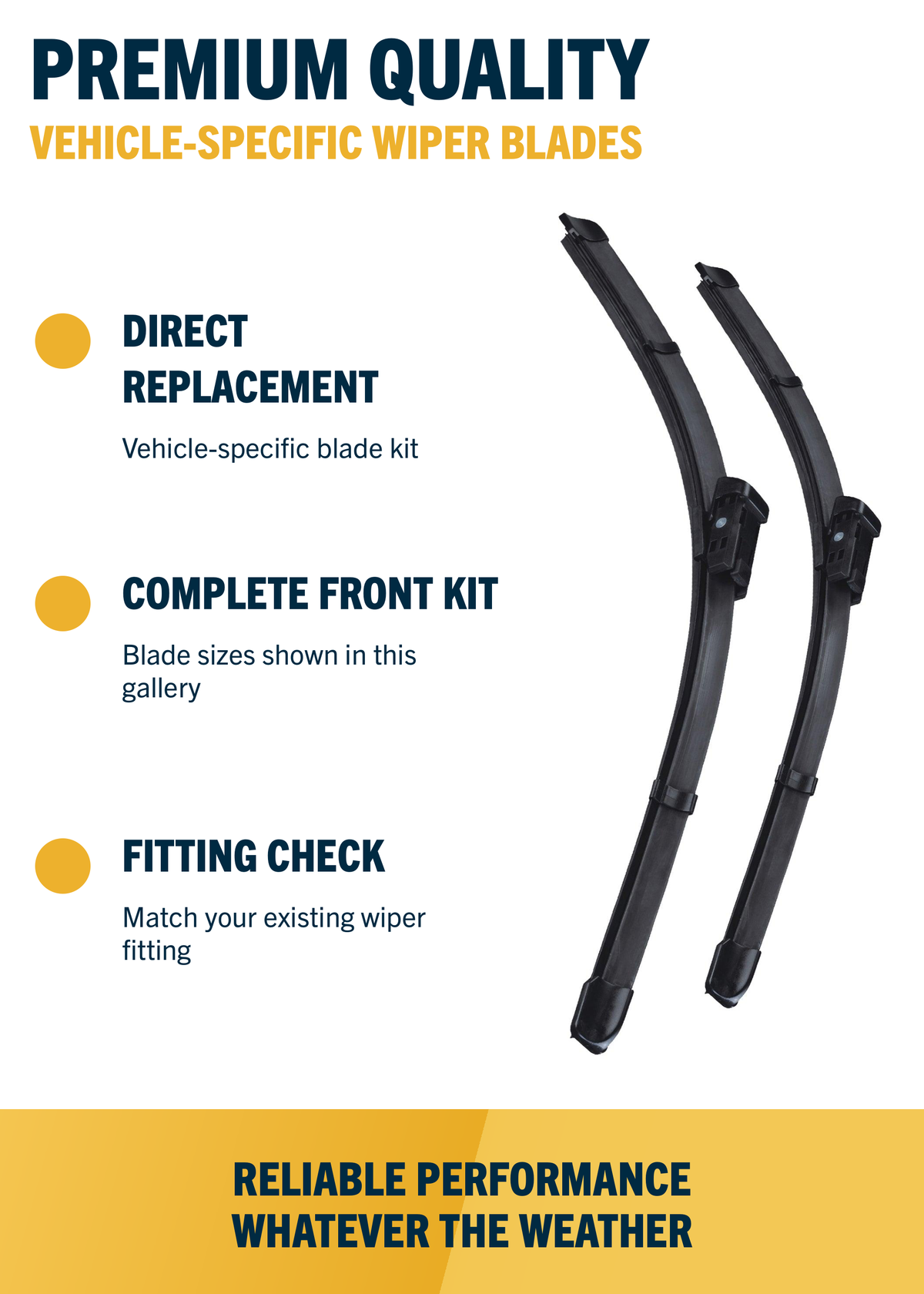 Direct-fit wiper blade construction