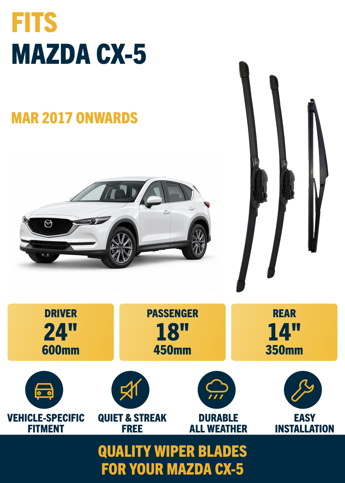 Mazda CX-5 SUV wiper blade overview
