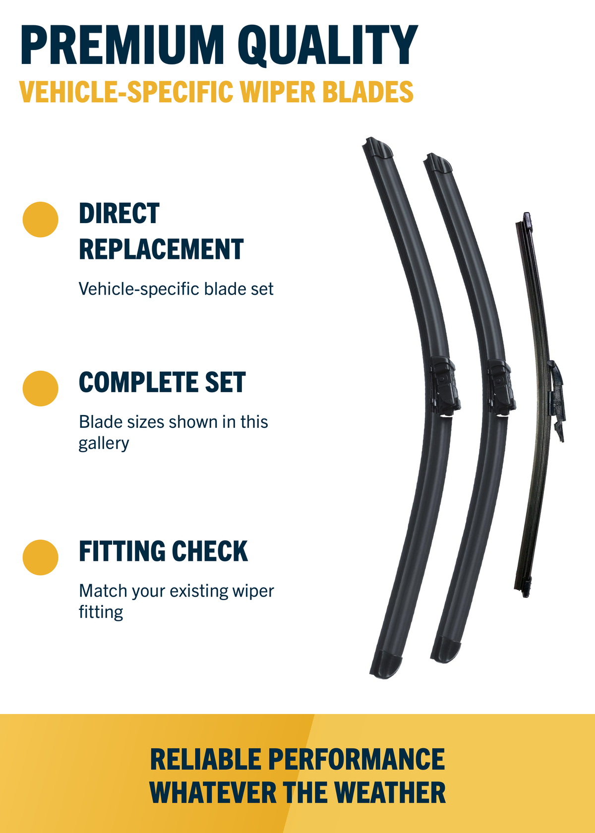 Direct-fit wiper blade construction