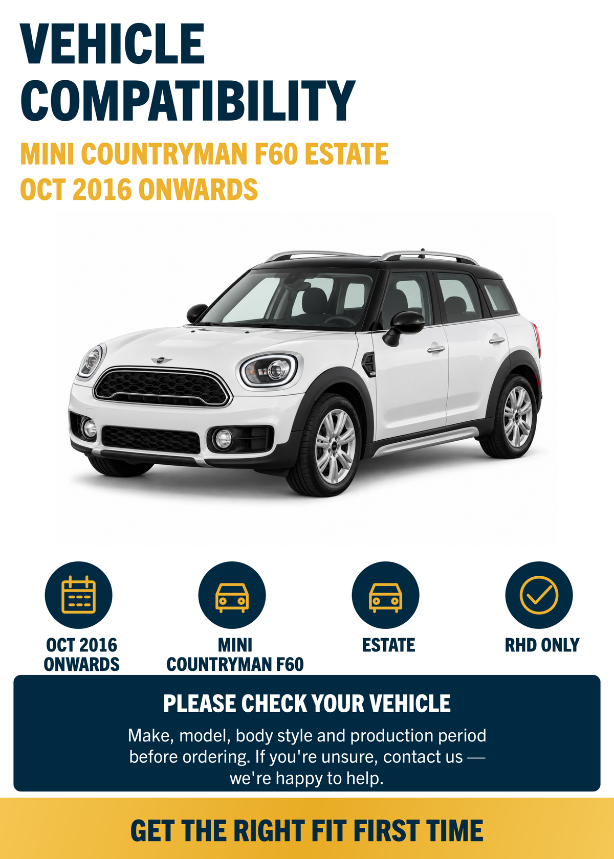 MINI Countryman F60 Estate Oct 2016 onwards compatibility