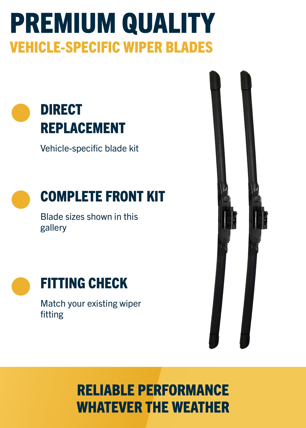 Direct-fit wiper blade construction