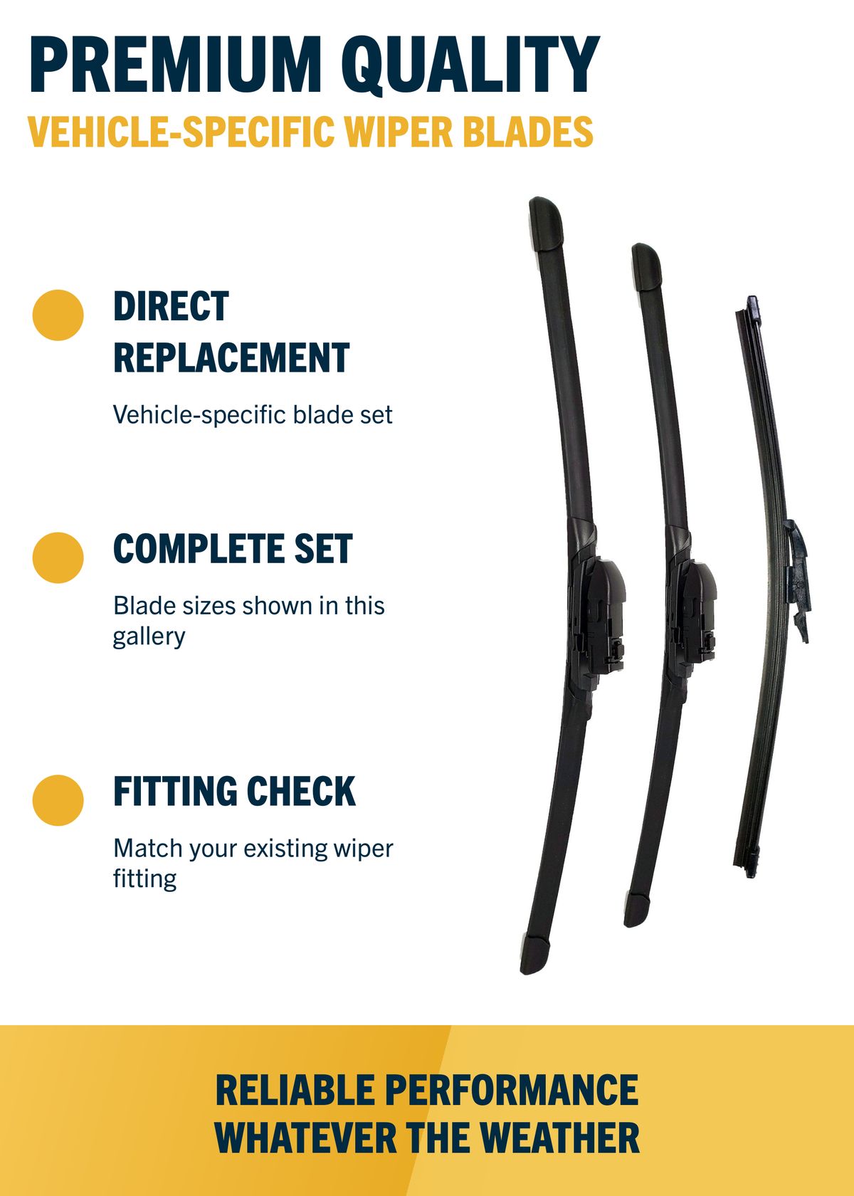 Direct-fit wiper blade construction
