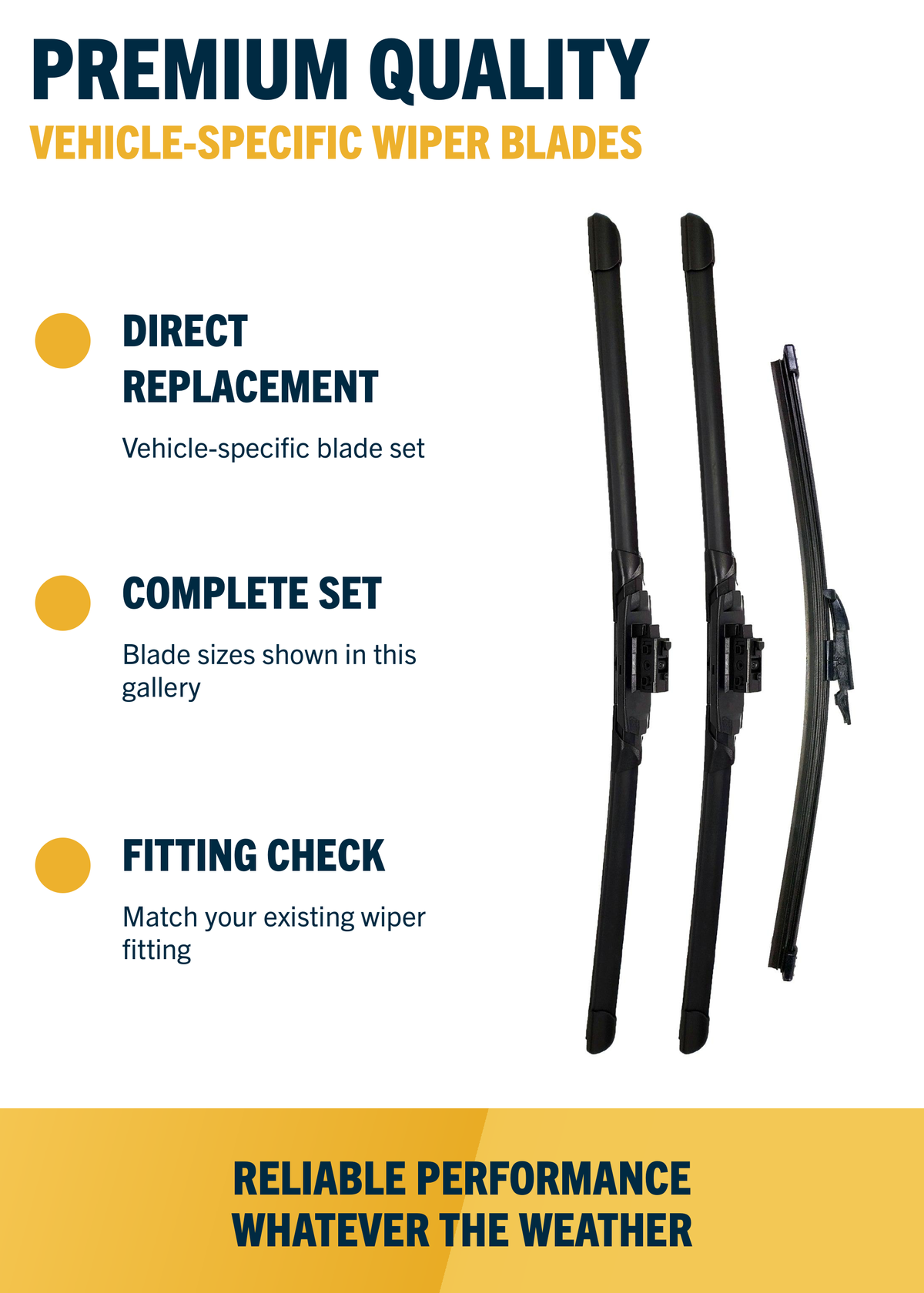 Direct-fit wiper blade construction