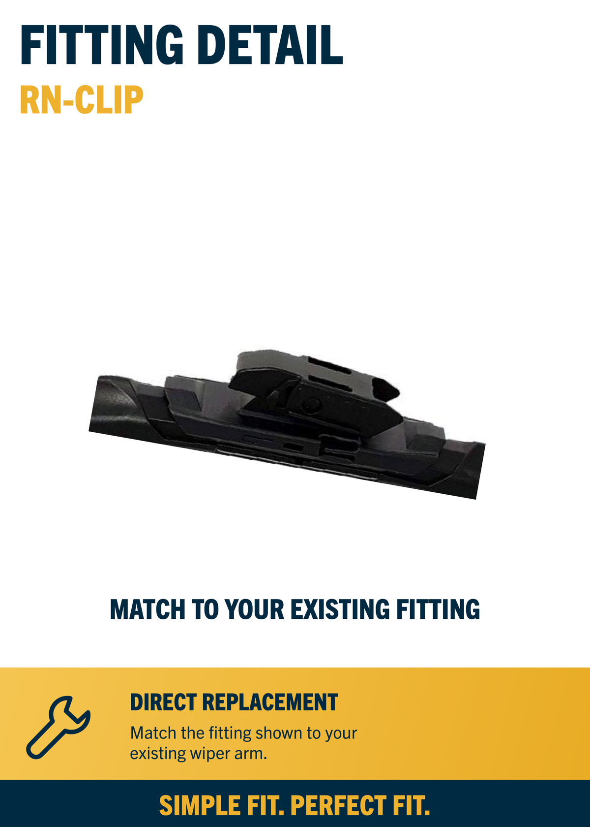 RN-CLIP front wiper fitting close-up