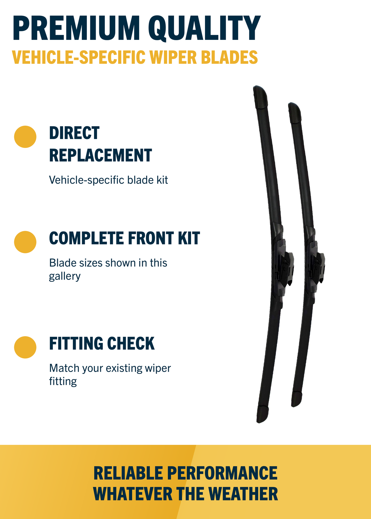 Direct-fit wiper blade construction