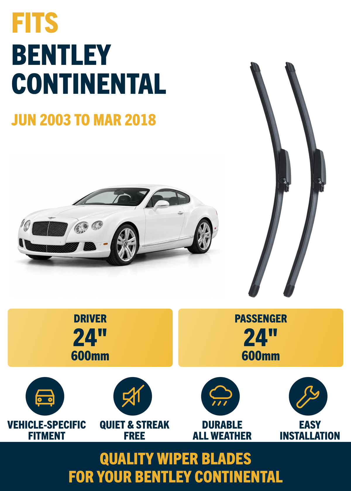 Bentley Continental Coupe wiper blade overview