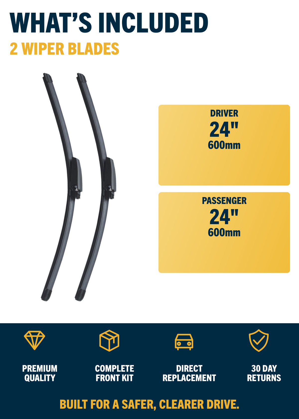 Bentley Continental Coupe wiper blades included and sizes