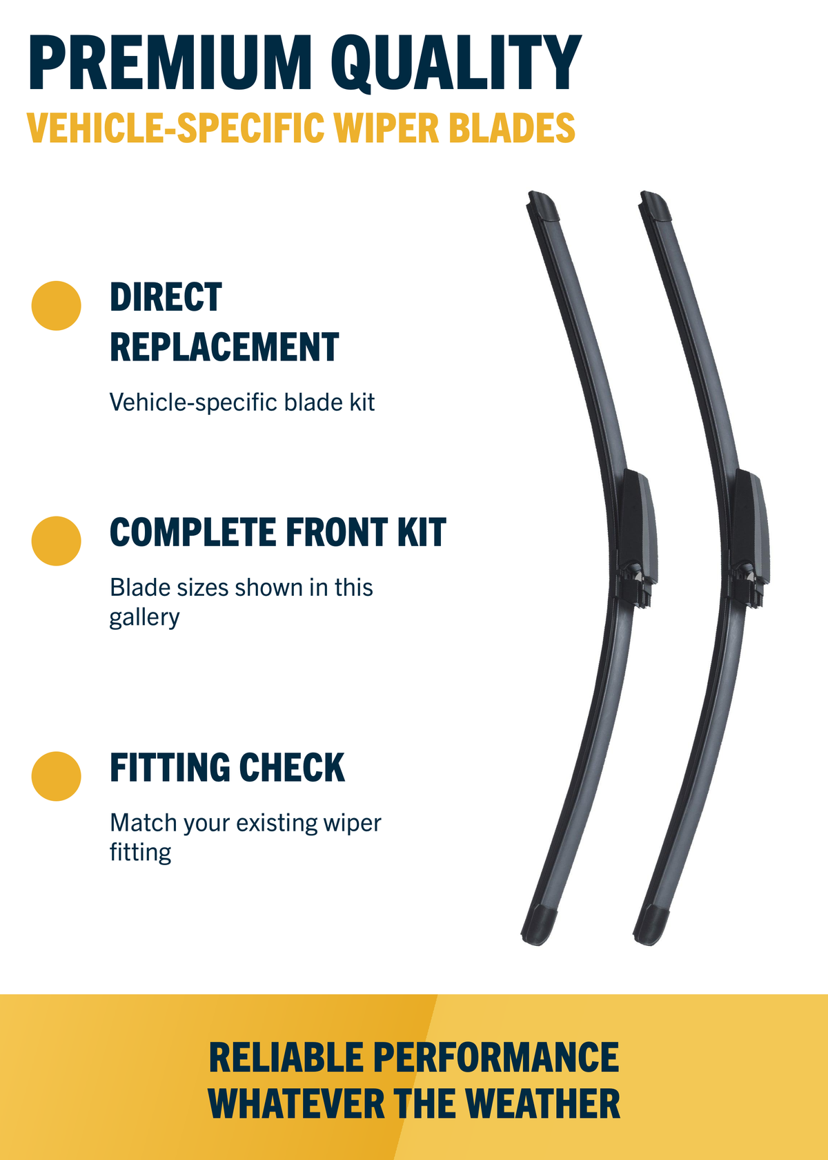 Direct-fit wiper blade construction