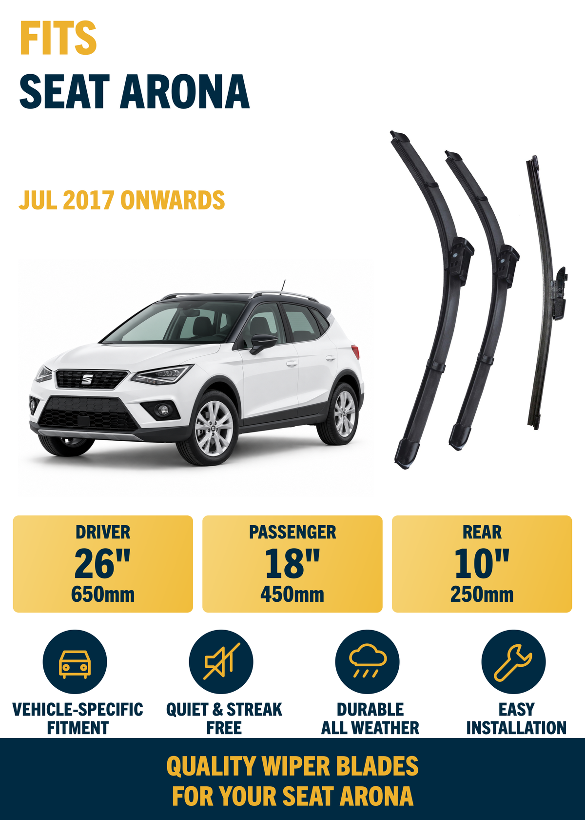 SEAT Arona SUV wiper blade overview