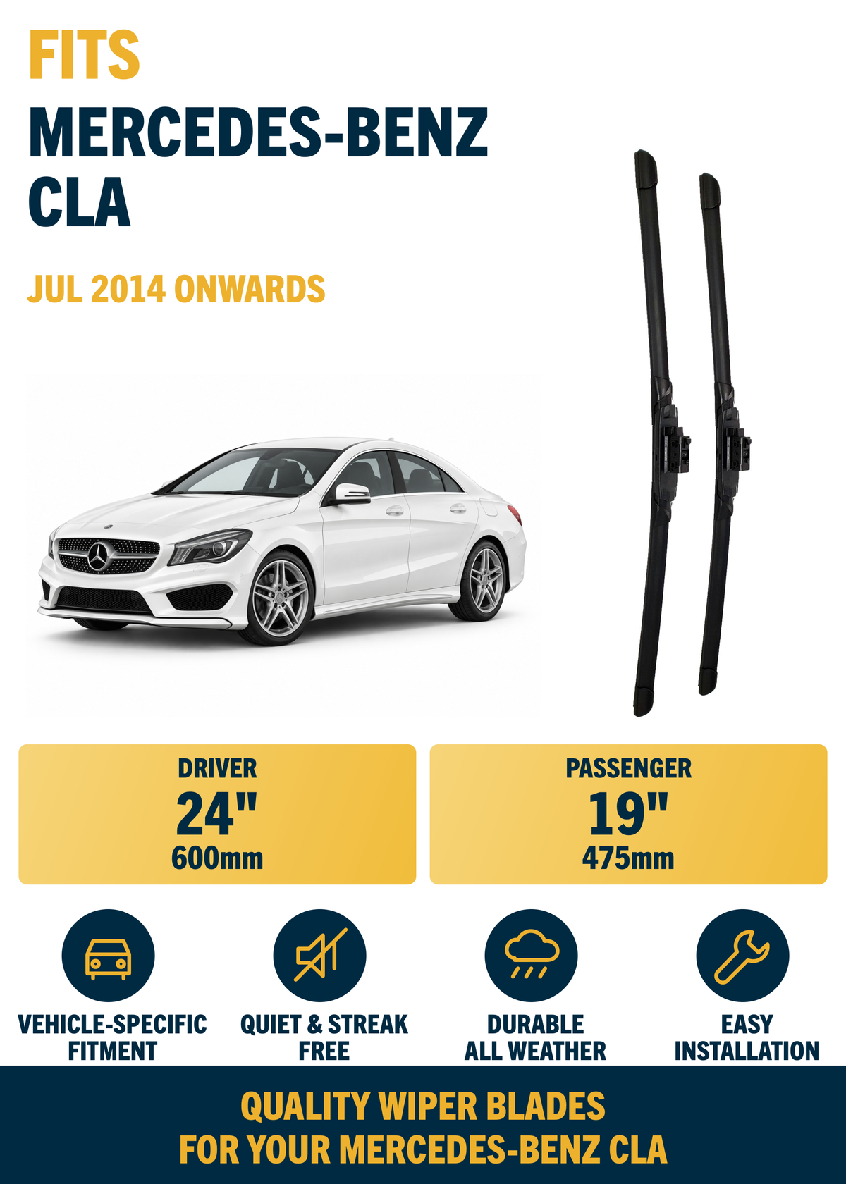 Mercedes-Benz CLA Coupe wiper blade overview