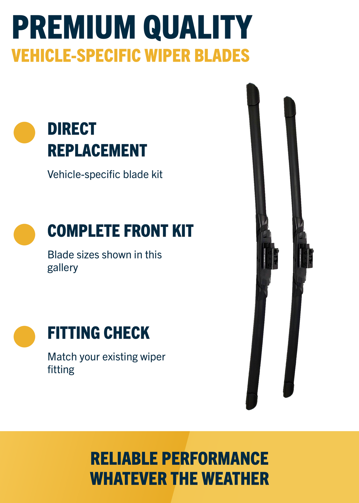 Direct-fit wiper blade construction