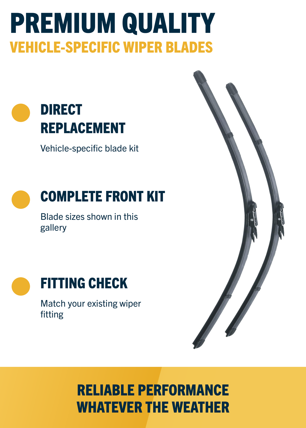 Direct-fit wiper blade construction
