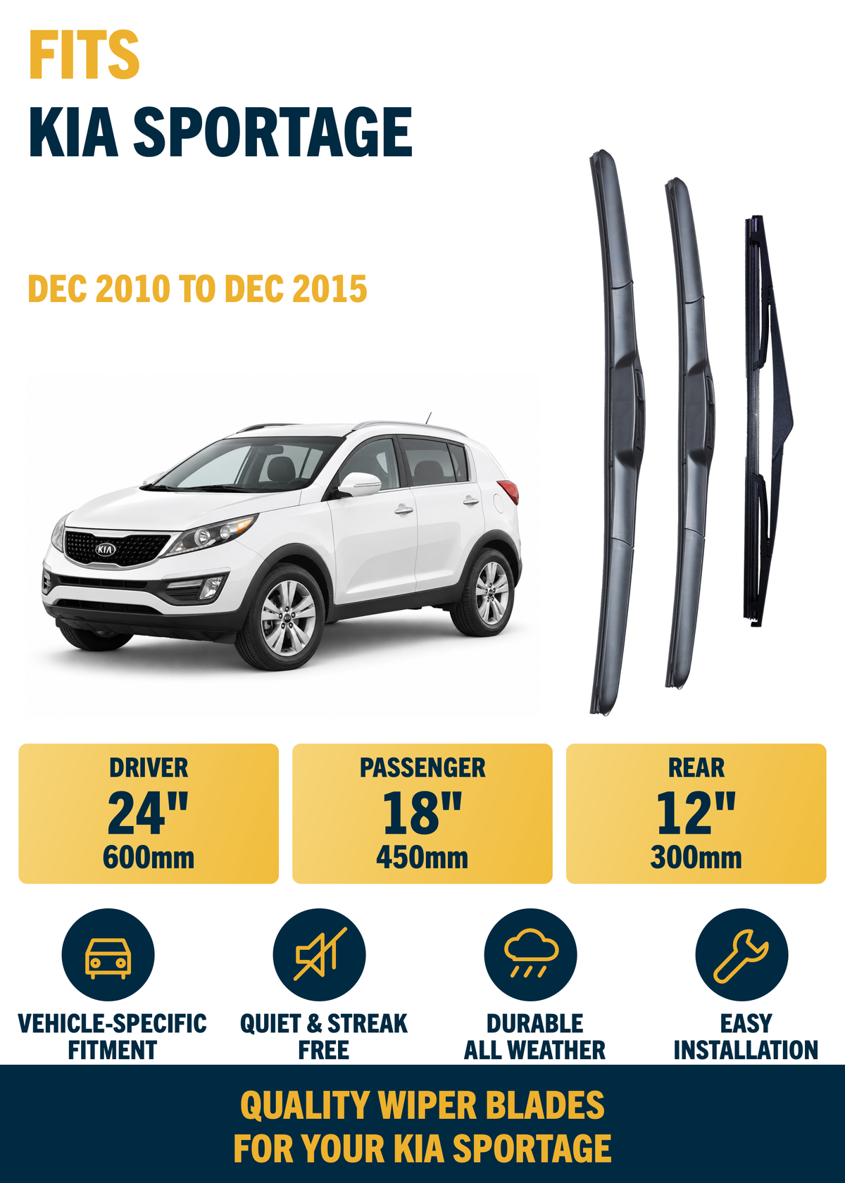 Kia Sportage SUV wiper blade overview