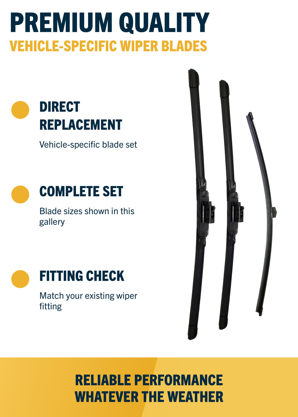 Direct-fit wiper blade construction