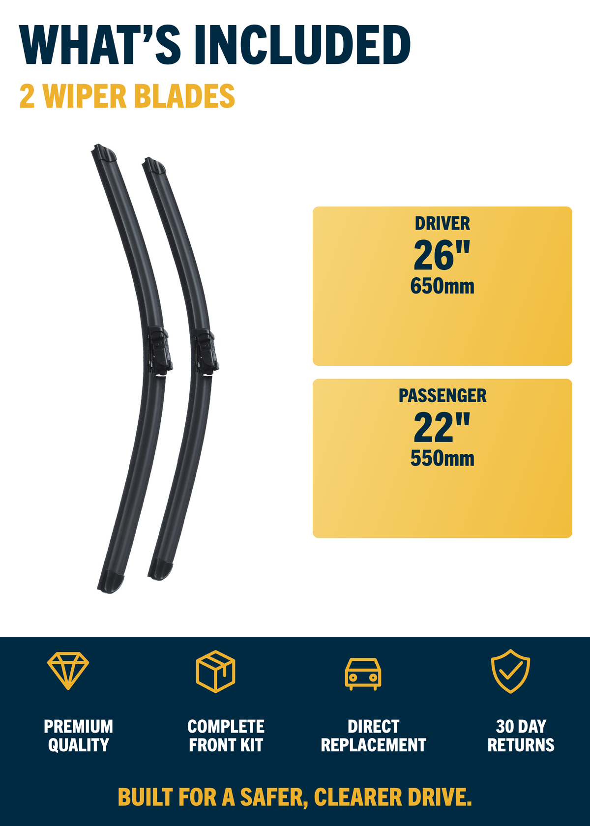 Fiat Ducato Van wiper blades included and sizes