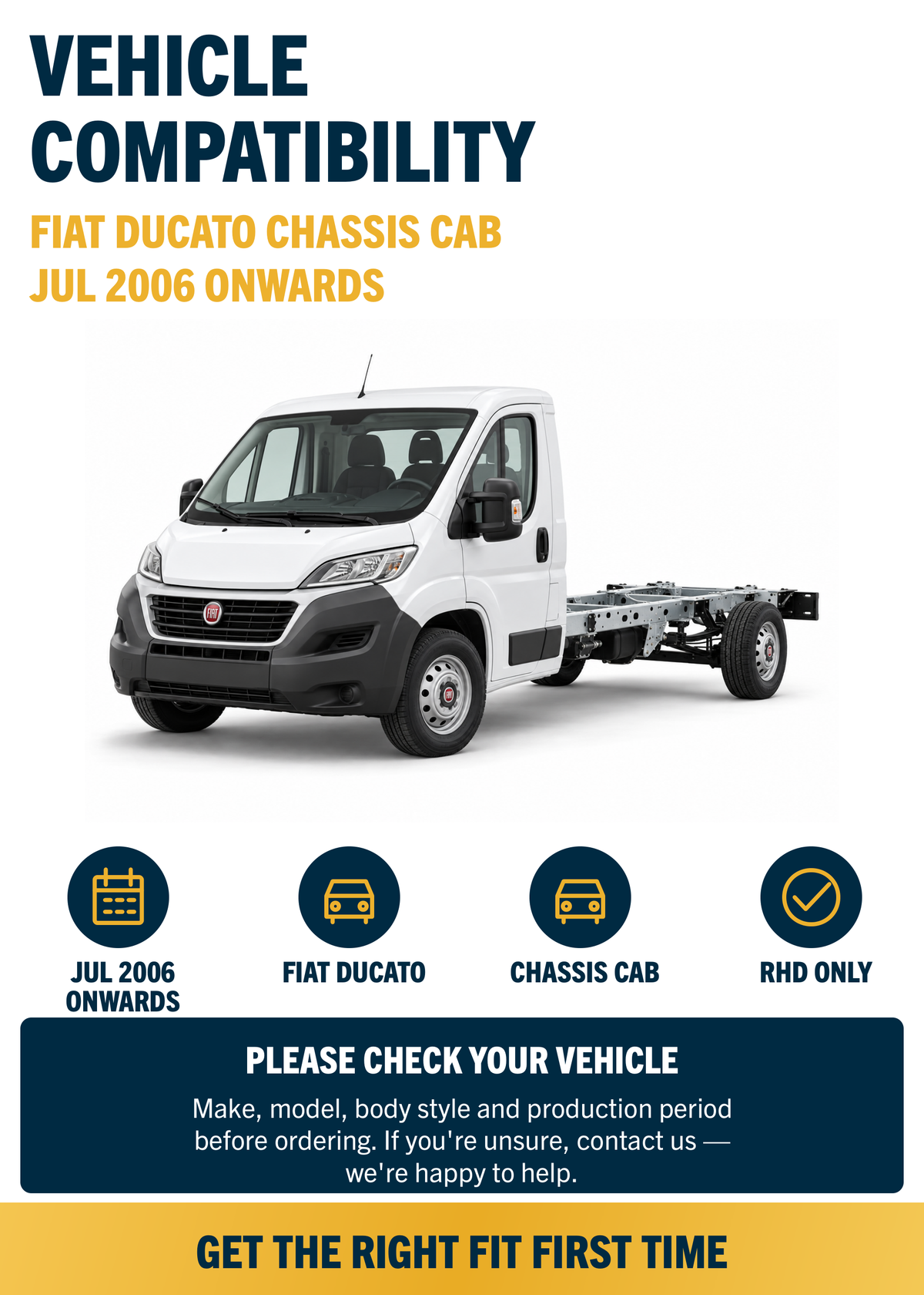 Fiat Ducato Chassis cab Jul 2006 onwards compatibility