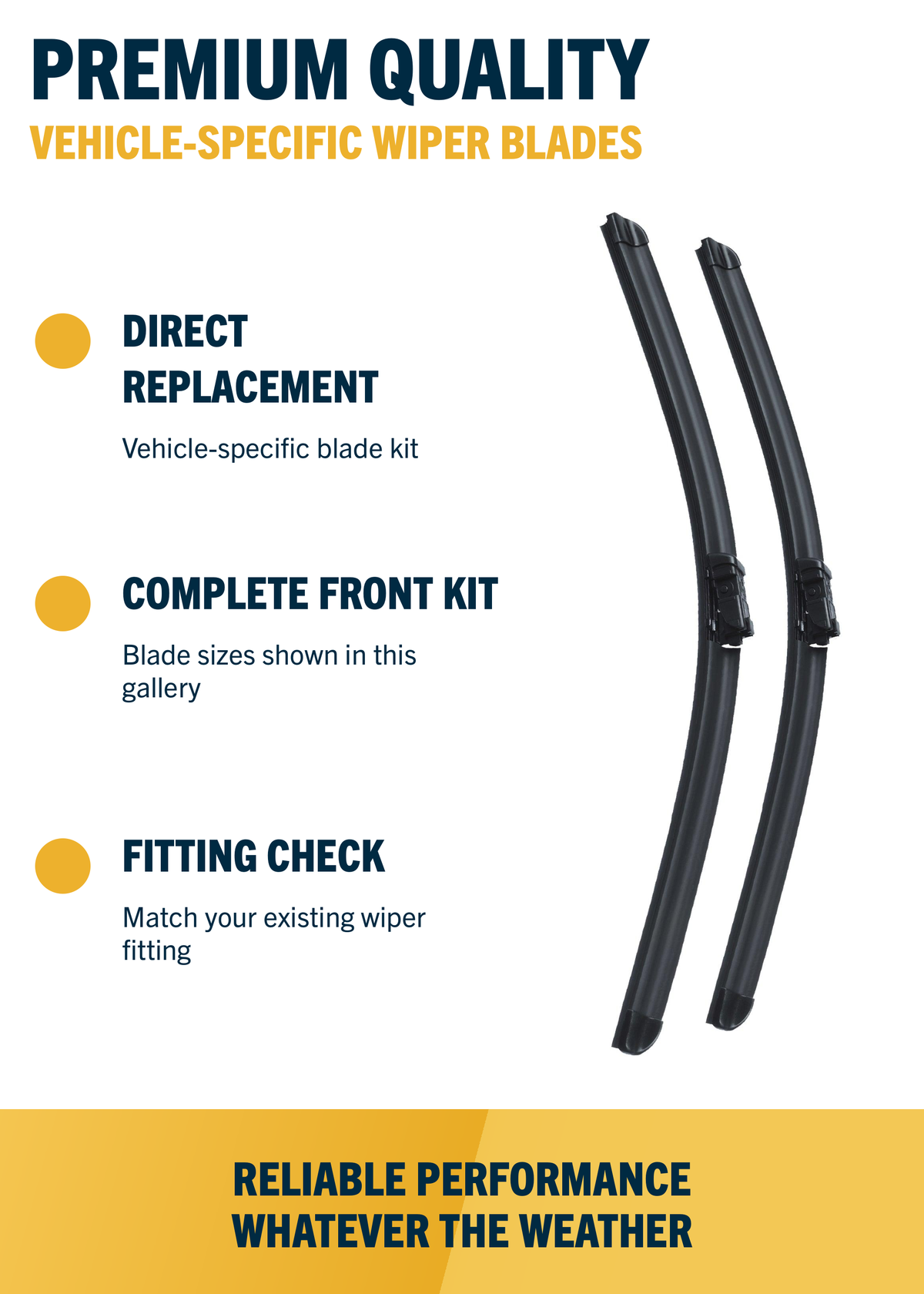 Direct-fit wiper blade construction