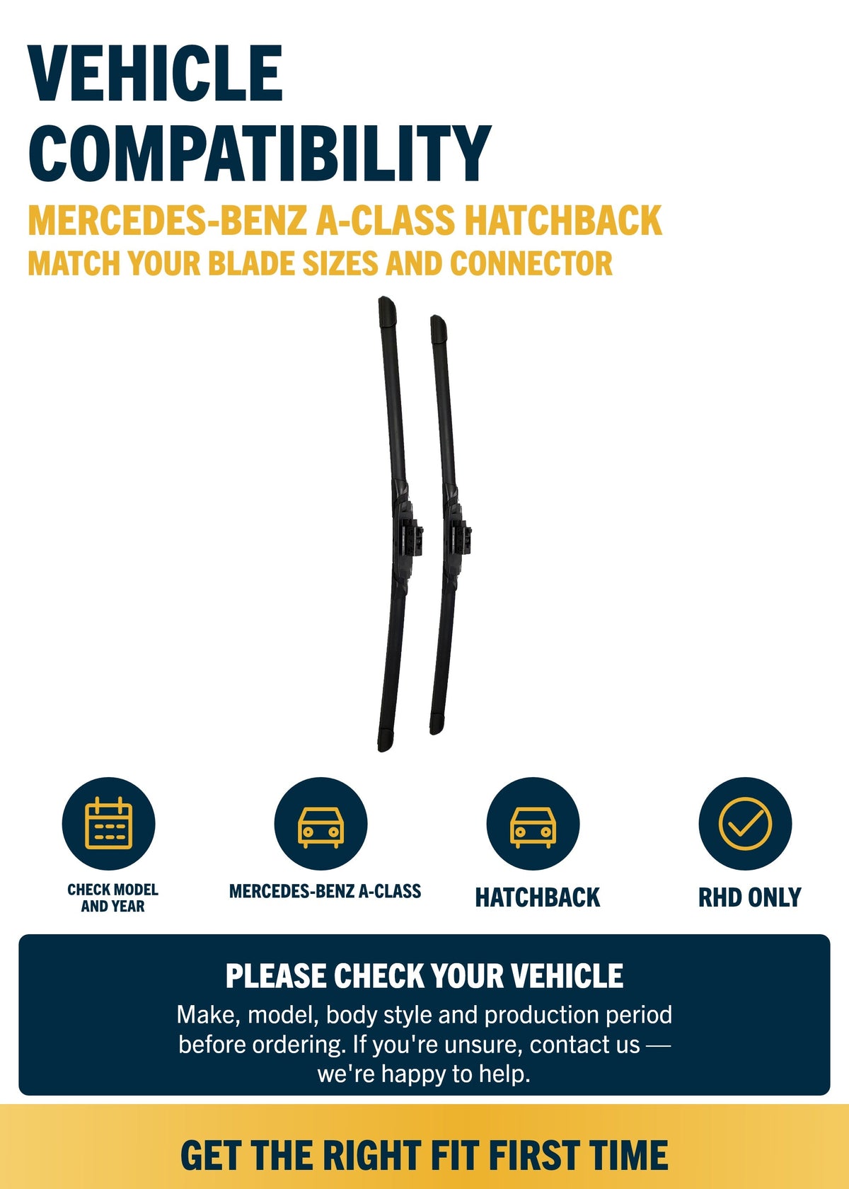 Mercedes-Benz A-Class blade and fitting check