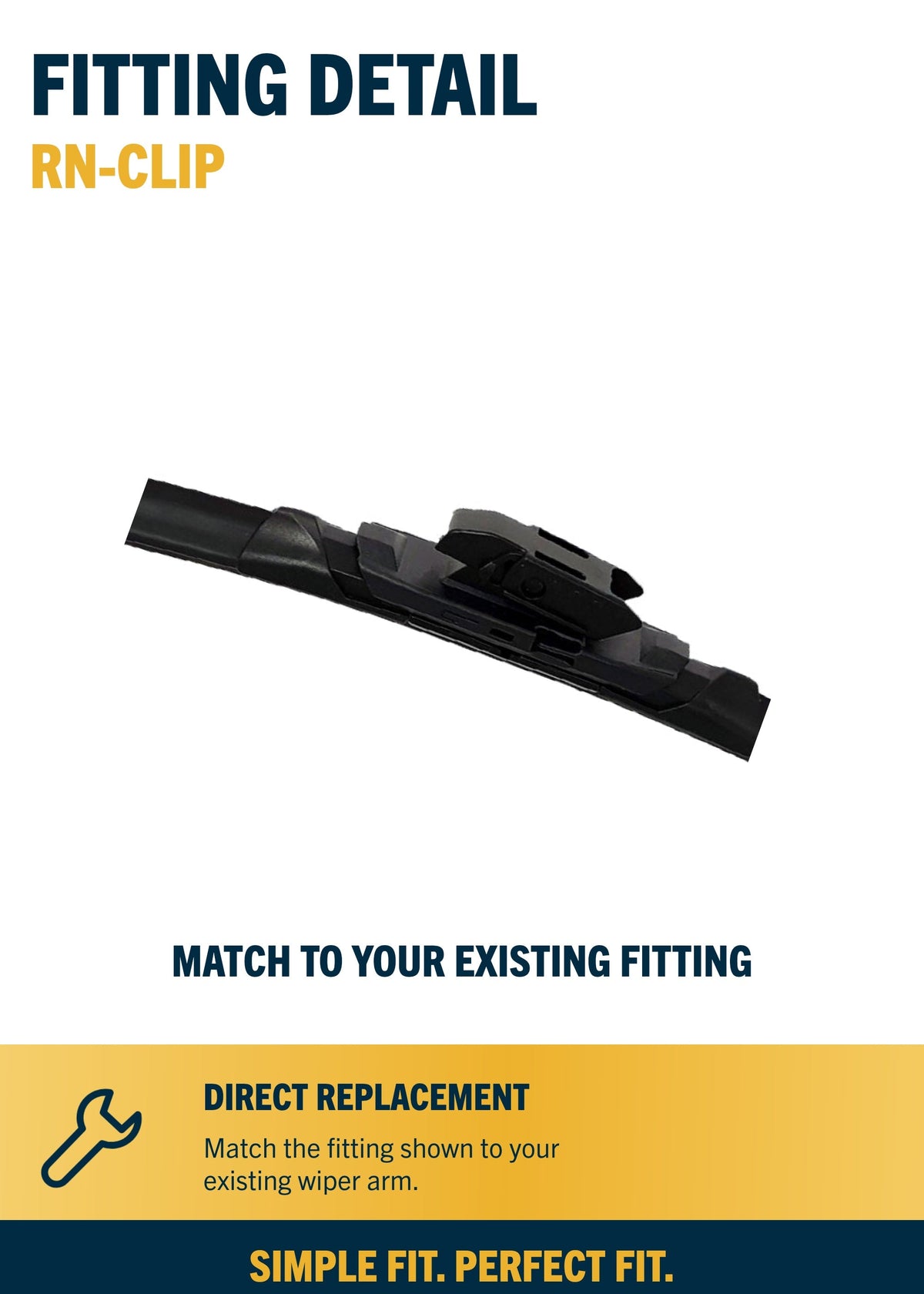 RN-CLIP front wiper fitting close-up