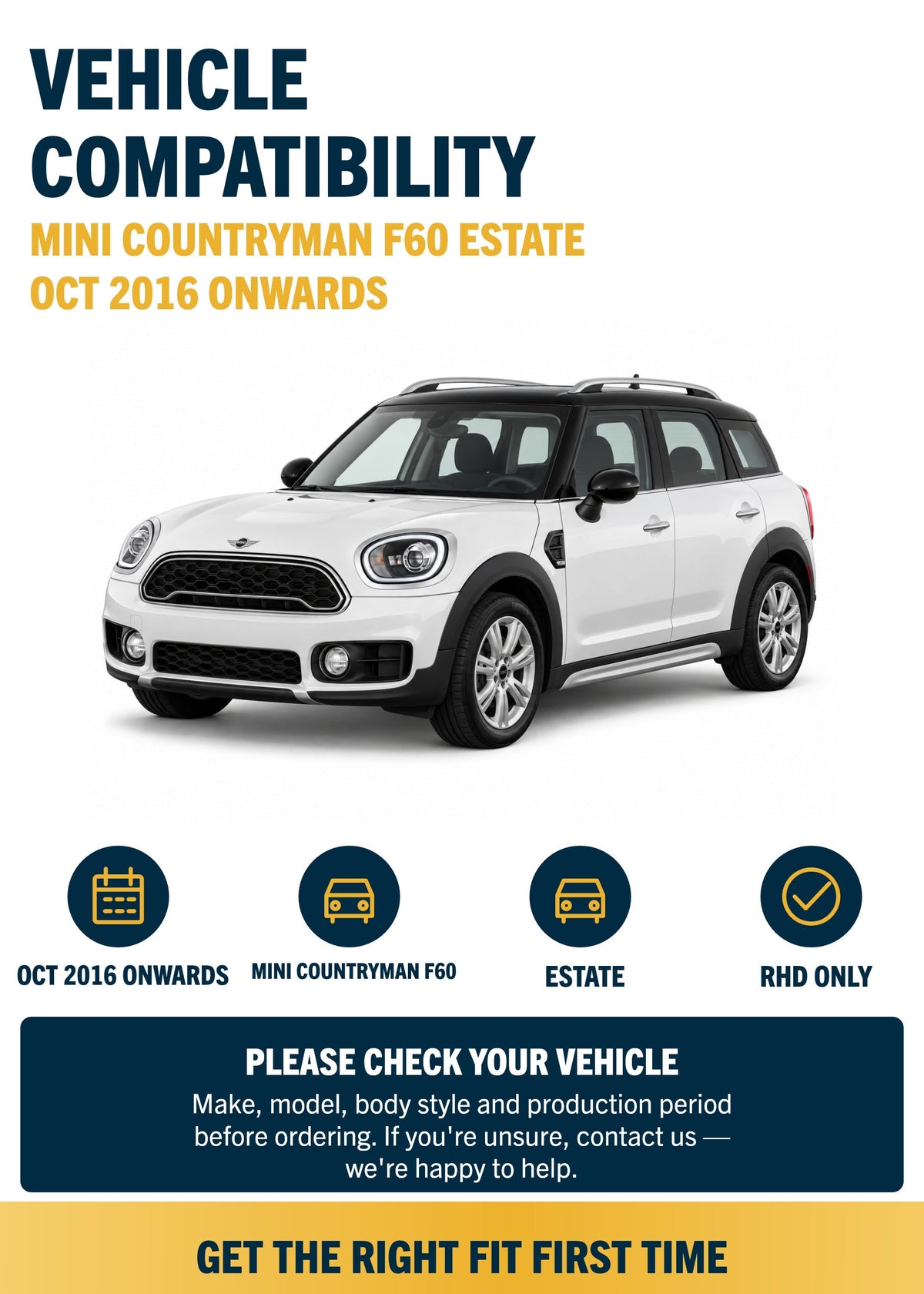 MINI Countryman F60 Estate Oct 2016 onwards compatibility